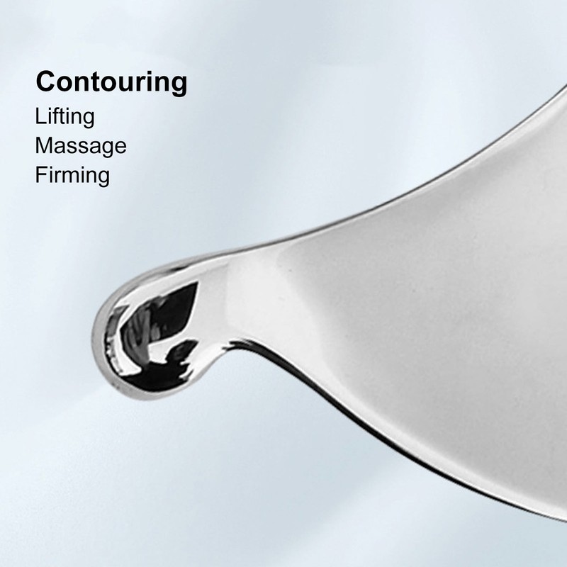 Stainless Steel Gua Sha Board Puffiness Reduction Lymphatic Drainage Heart