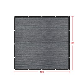 Shatex 90% Sun Shades for Patios 10x 10 ft Shade Fabric Sun Shade Cloth Taped Edge with Grommets Sun-Block Mesh Shade for Pergola Cover Canopy Grey, 12 Bungee Balls
