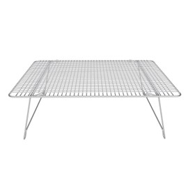 Hamilton Housewares Stackable Stainless Steel Wire Half Sheet Cooling Rack(12"x17") - with Collapsible Folding Legs - For Baking, Cooking, & Grilling - Perfect for Cookies, Muffins, Bread & More