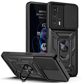 Rockdex case for Oppo reno12 Case Back Lens Slip Protect Cover Quality Premium Armor Military Grade Kickstand(for reno12,Black)