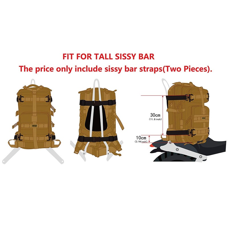 Seibertron Adjustable Utility Sissy Bar Straps Travel Accessories Design Motorcycle