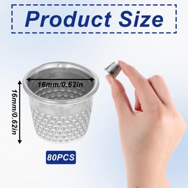 80Pcs Silver Thimbles for Hand Sewing Metal Sewing Thimbles Sewing Thimble Finger Protector Sewing Quilting Metal Thimbles for DIY Craft Finger Protector