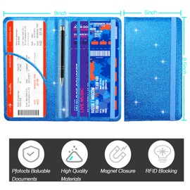 Bling Car Registration and Insurance Holder, PU Leather Vehicle Glove Box Organizer Wallet Case Organizer for Insurance Card, Driver License, Essential Document, Paperwork