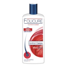 FOLICURE Shampoo Control Caspa Men 2 en 1 con Biotina y Pantenol, limpia, protege e hidrata el cabello 700 ml