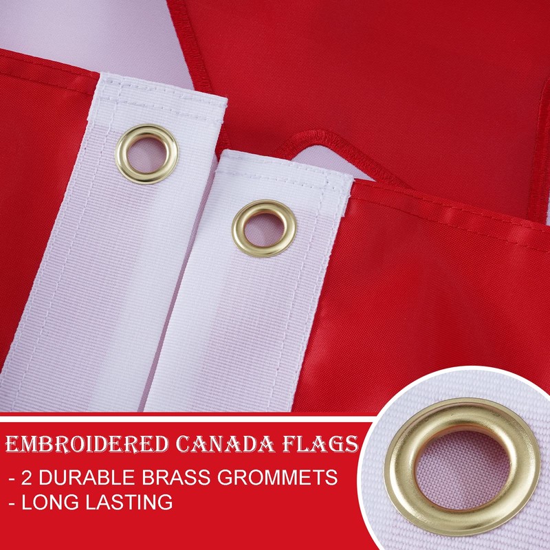 Bradford Canadian Flag 3x6 ft Outdoor, Embroidered Canada Flags Outdoor