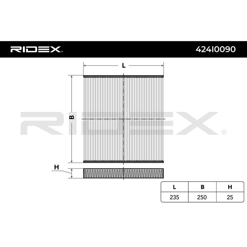 RIDEX 424I0090 Filter Interior Air Dust Filter Pollen Filter Micro