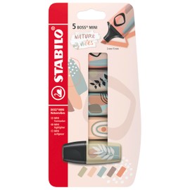 STABILO Boss Mini Highlighters Naturevibes - Pack of 5 - 5 Colours