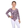 Janisramone Girls Kids Zebra Print Long Sleeve Gymnastics Stretch Dance