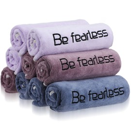 Peryiter 9 Pcs Gym Towels for Sweat 30 x 14 Inch Microfiber Sports Towel for Men Women Soft Workout Towels Absorbent Towel Be Fearless Hot Yoga Towel for Exercise Fitness Travel Bath