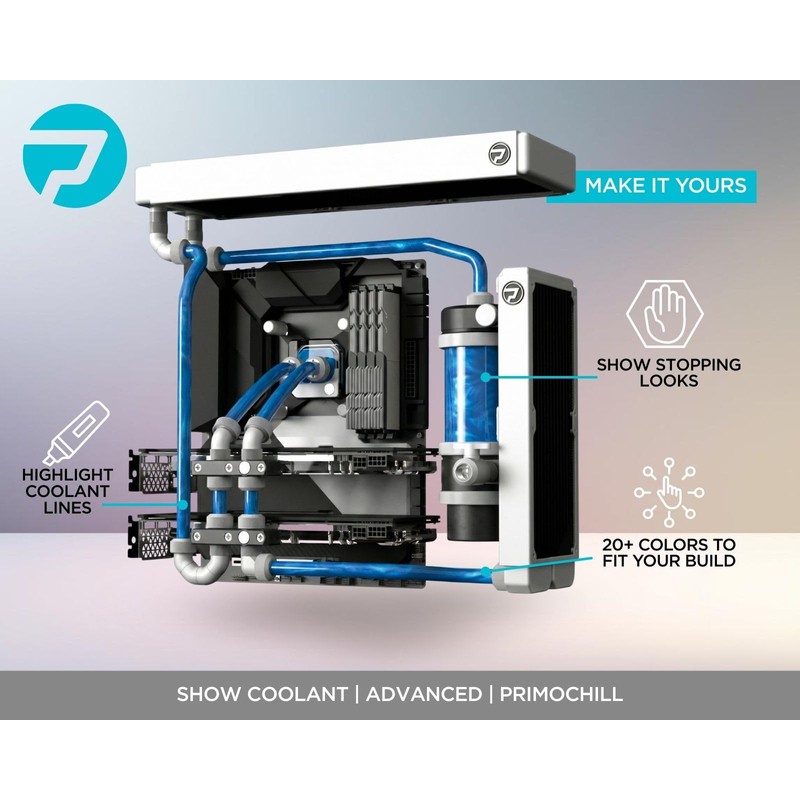 PrimoChill Vue - Computer WaterCooling Coolant, Visual Flow, Solid/Non-Transparent, Full