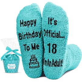 HAPPYPOP 18th Birthday Gifts Years Old - 18 Year Old Birthday Socks for Teen Girls, birthday Present for Teen Boy Girl Age 18