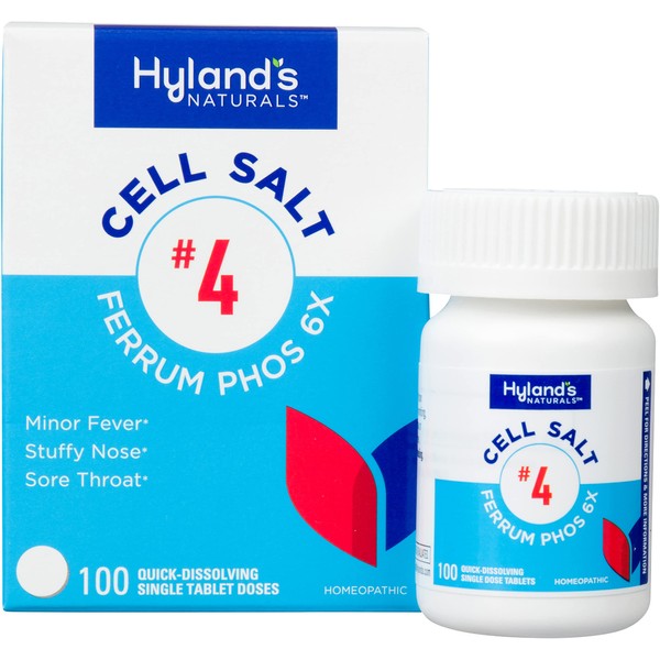 Hyland's No. 4 Cell Salt Ferrum Phos 6X Tablets, Decongestant
