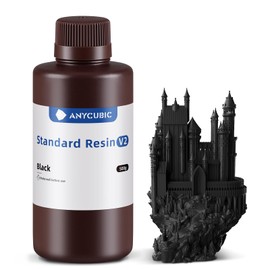 ANYCUBIC 3D Printer Resin, Upgraded 8K Standard Resin V2, Enhanced Toughness and Strength, Lower-Odor, High Precision 3D Printing Resin for All LCD Resin 3D Printers (Black, 500g)