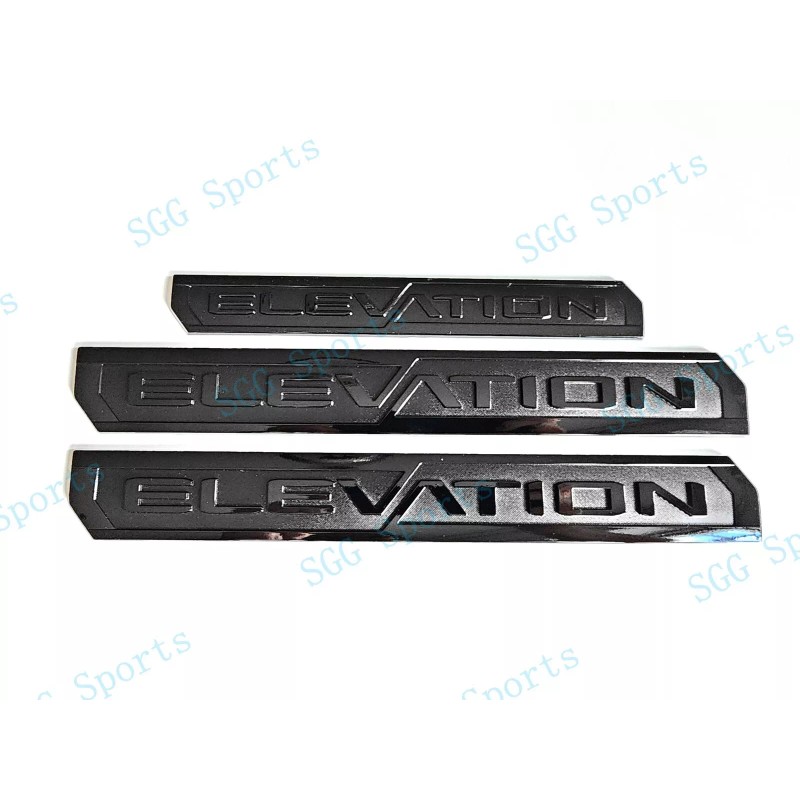 GMC 3PCS Gloss Black Door Rear Elevation Emblem Badges Fit