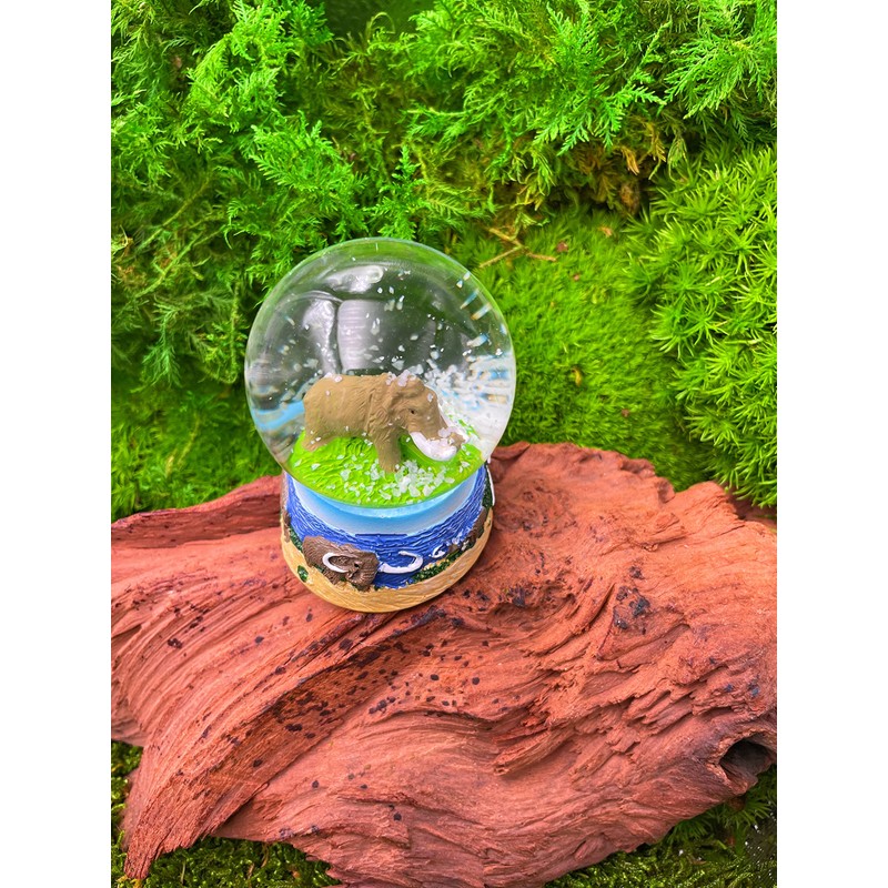 Onwomania Mammut Elephant Tusks Height 6.5 cm Snow Globe Glitter