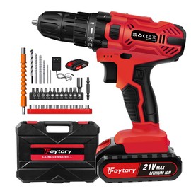 Cordless Drill Set Power Drill Tool Electric Screwdriver Small & Portable, 3/8-Inch Keyless Chuck, 2 Variable Speed, 25+1 Torque Setting, with 2x Batteries, Charger and 29pc Drill Driver Bits