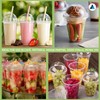 Nationwide Paper Strong Smoothie Cups with Dome Lids 16oz 50pcs