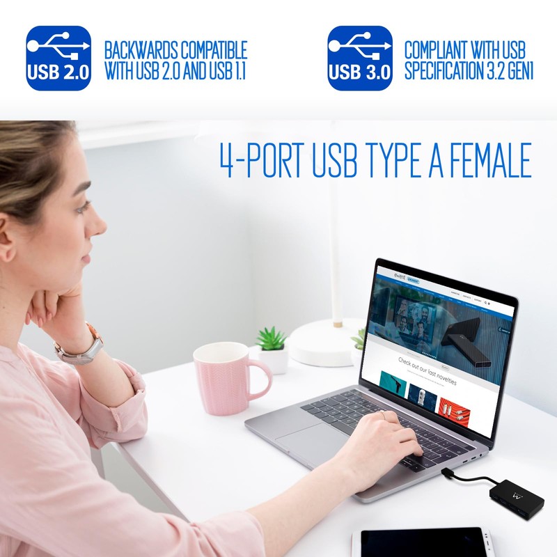 HUB USB EWENT 4 PUERTOS/ USB 3.1 GEN 1 #3012