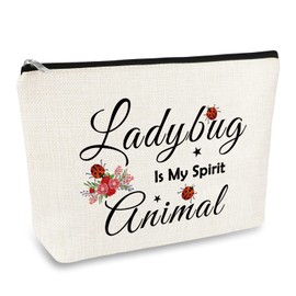 Ladybug Gift Ladybug Makeup Bag for Girls Women Ladybug Lover Gift Cosmetic Bag Best Friend Friendship Gift Animal Lover Gift Christmas Birthday Gift for Her Sister Daughter Travel Makeup Pouch