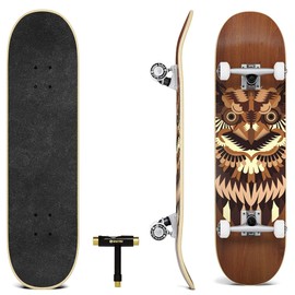 Skatro - Pro Skateboard 31 Complete Skateboard. Skate Board Ages: Adults, Boys, Girls, Beginners, and Kids - Dark Owl