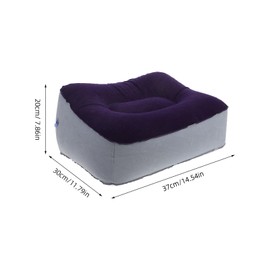 Operitacx 2pcs Inflatable Foot Rest Pillow Cushion for Travel Flocking Pvc Foot Massage Stool Relaxation Cushion Grey Blue for Outdoor Use