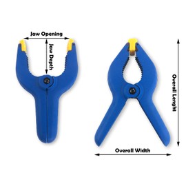 Taytools 10-Piece Set Nylon Reinforced Spring Clamp with Non-Marring Swivel Pads for Woodworking, Carpentry and DIY Applications (6 inch 10 Pack)