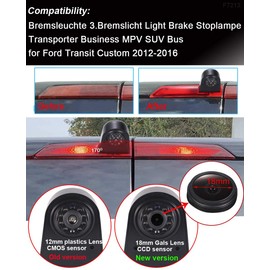 1280 * 720 pixel Super HD Brake Light Rear View Backup Camera Set with 7 Inch LCD Monitor, 170° Wide Angle Waterproof Night Vision Reversing Camera Replacement for Ford Transit Custom 2012-2016