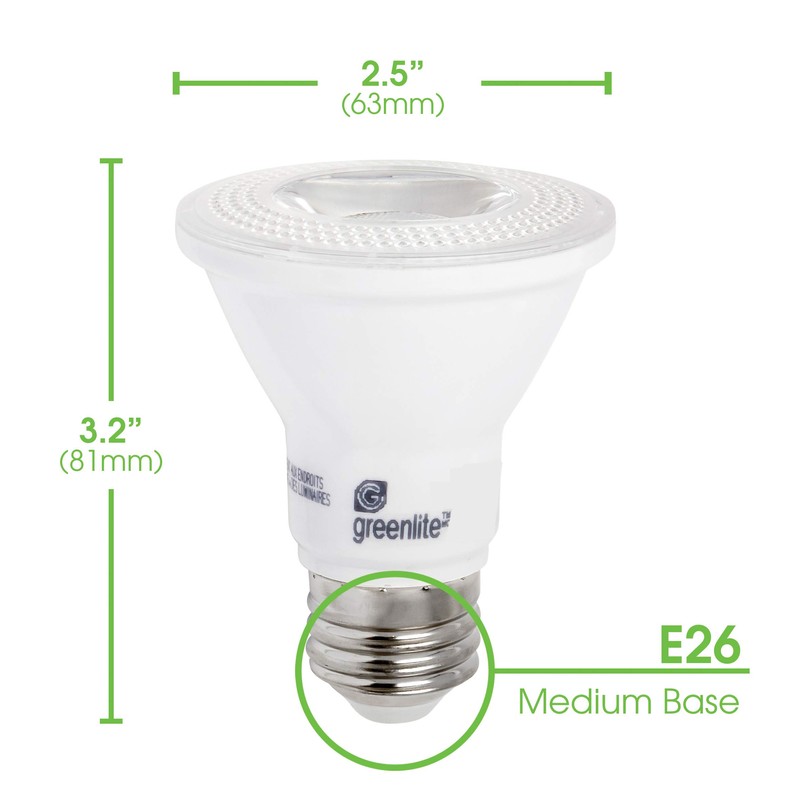 Greenlite LED PAR20 Dimmable Flood Light Bulb, 7W (50W Equivalent),