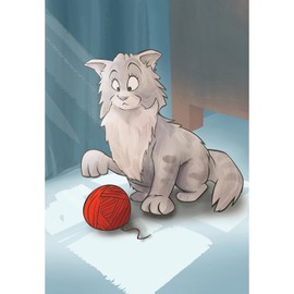 America Forever 1 2 3 Unravel Garden Flag, 12.5 x 18 inch Double Sided, Cat Playing Yarn Ball Funny Quote, Pet Lover Outdoor Yard Decorative Flag