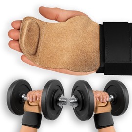 Leather Weight Lifting Straps for Gym, Deadlift & Pull-ups – Palm & Wrist Support, Anti-Slip Grip Pads, Heavy Duty Workout Wraps for Strength Training & Bodybuilding – Men & Women