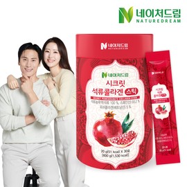Nature Dream 시크릿 석류콜라겐 스틱 20g x 30포 1박스 Secret Pomegranate Collagen Stick 20g x 30 Pack 1 Box