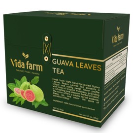 VIDA FARM 100 Premium Guava Leaf Tea Bags, Zero Sugar Tea, Handpicked, 100% Pure and Natural Guava Leaves, Dried Guava Leaves Tea, Non-GMO, No Caffeine, Gluten-Free, Vegan