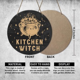 Kitchen Decor Sign, Kitchen Decorations for Home Dining Room Coffee Bar, Witch Coffee Bar Kitchen Decor, Witches Witch Witchcraft Decor for Home, Gifts for Women Girls, Kitchen Witch