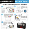 2X for LiftMaster Chamberlain Craftsman Garage Door Opener Remote Replacement,