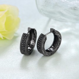 Fuguangju Viking Earrings for Men 925 Sterling Silver Viking Hoop Earrings Norse Runes Viking Earrings Viking Jewelry for Men Viking Gifts