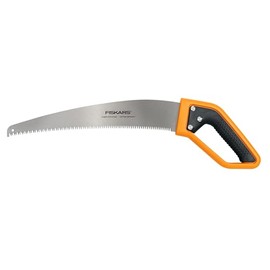 Fiskars 15” PowerTooth D-Handle Saw with Razor-Sharp Stainless Steel blade, Ergonomic SoftGrip Handle for Comfort and Control, Heavy-Duty Hand Saw