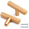 Cjueiom 6 Pack Gold Cupboard Knobs 50mm Length T Bar