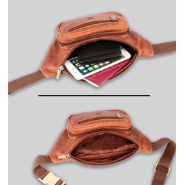 MATADOR Men's Real Leather Festival Waist Bag Men's Bum Bag Leisure Bag Leather Antique Brown Travel Bag Women's Belt Bags, antique brown