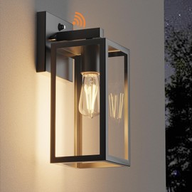 Kalium Dusk to Dawn Porch Outdoor Light, Wall Light Fixtures Waterproof Exterior Wall Sconce Light Fixture with E26 Base for Patio Entryway Hallway (Bulb not Included)