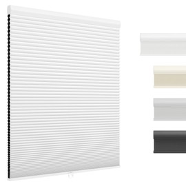 UNISHADES Cellular Shades Cordless for Indoor Windows Decorative Cellular Blinds for Home That Prevent Heat or Cold from Entering Size (26" W × 48" H) Colour (White - Blackout)