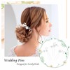 Foryysa Bridal Wedding Hair Pins for Women White Flower Headwear