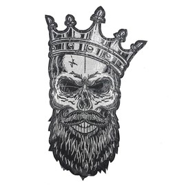 Big Crown Skull Embroidered Iron On Patch Motorcycle Racing Jacket Back Patch