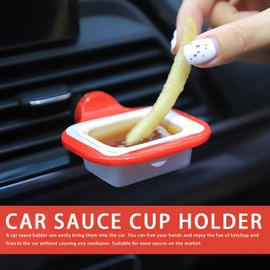 3 Pcs Car Dip Clips In-car Sauce Holder Portable Car Saucem Holder Sauce Cup Holder Car Dip Fries Ketchup Container for Car Air Outlets