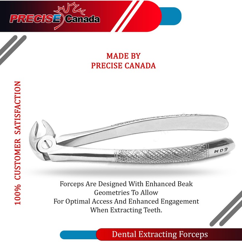 PRECISE CANADA: Set of 3 Dental EXTRACTING Forceps #MD3 Dental