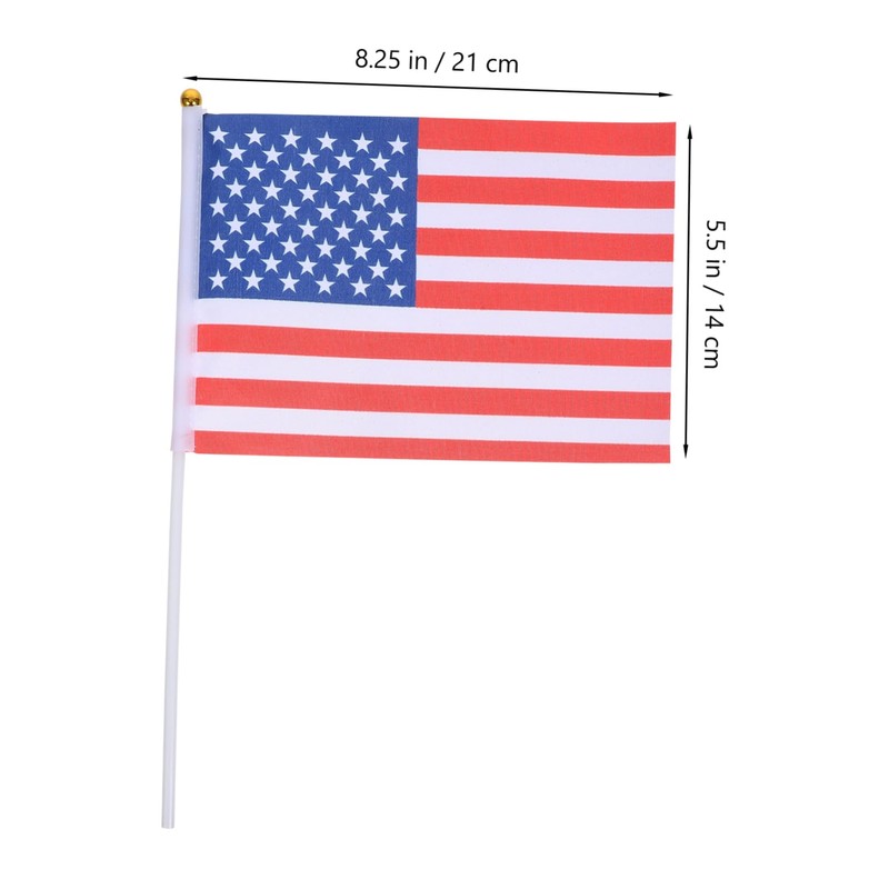 Levemolo Pack American Flags Hand Held Stick Flags Polyester USA