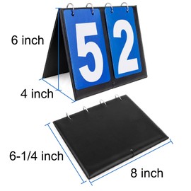 TopTie Set of 2 Portable Table Top Scoreboards for Basketball Tennis Sports 00-99-Blue & Red