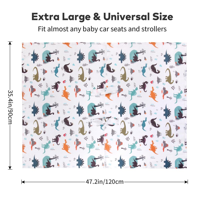 Rquite Muslin Car Seat Cover Baby, Carseat Covers Baby Boy