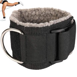 MOOCY Gym Ankle Straps for Cable Machines Attachment, Adjustable Ankle Cuffs for Cable Machine, fluff Padded Cable Ankle Strap for Kickbacks and Glute Workouts, Leg Straps for Working Out (Dark Grey