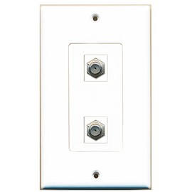 RiteAV 2 Port Coax Type Wall Plate OVERSIZED White