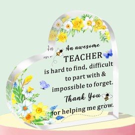 WTOPP Appreciation Gifts For Teachers,Thank You Gift For Women Man,Teacher Retirement Teacher Acrylic Plaque End of Year Last Day of School Graduation Gifts For Teachers Educators Worker